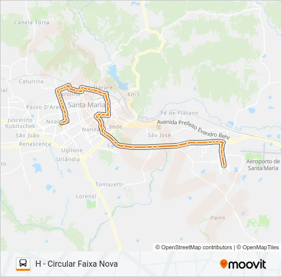 196 UNIVERSIDADE Bus Line Map