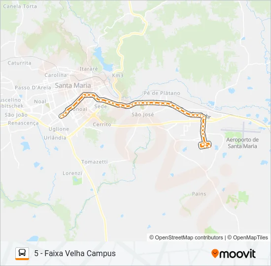 196 UNIVERSIDADE Bus Line Map