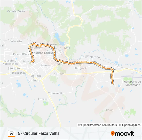 196 UNIVERSIDADE Bus Line Map