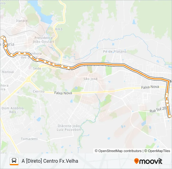 196 UNIVERSIDADE Bus Line Map
