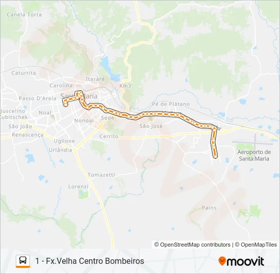 196 UNIVERSIDADE Bus Line Map