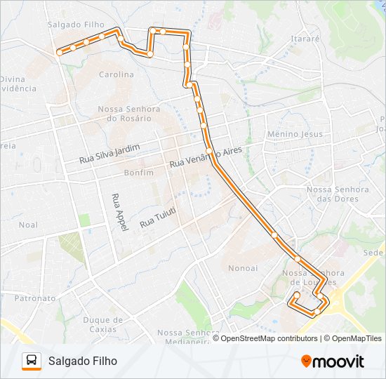 Mapa de 144 SALGADO FILHO de autobús