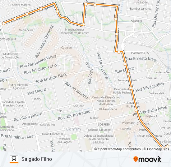 Mapa de 144 SALGADO FILHO de autobús