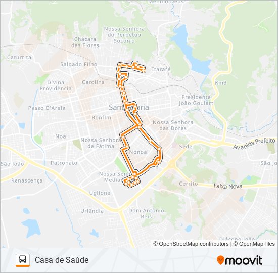 222 CASA DE SAÚDE bus Line Map