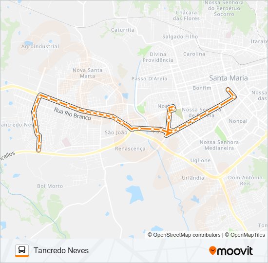 Mapa de 160 TANCREDO NEVES de autobús