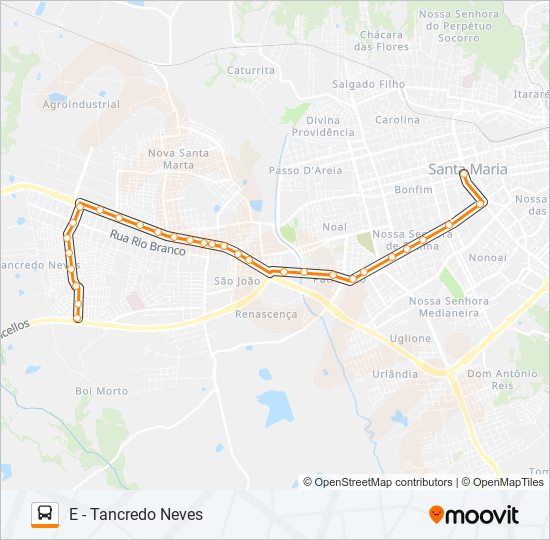 Mapa da linha 160 TANCREDO NEVES de ônibus