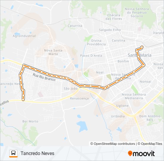 Mapa de 160 TANCREDO NEVES de autobús