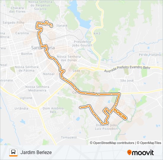 Mapa da linha 226 JARDIM BERLEZE de ônibus