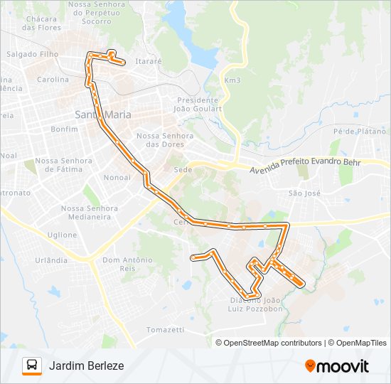 Mapa da linha 226 JARDIM BERLEZE de ônibus