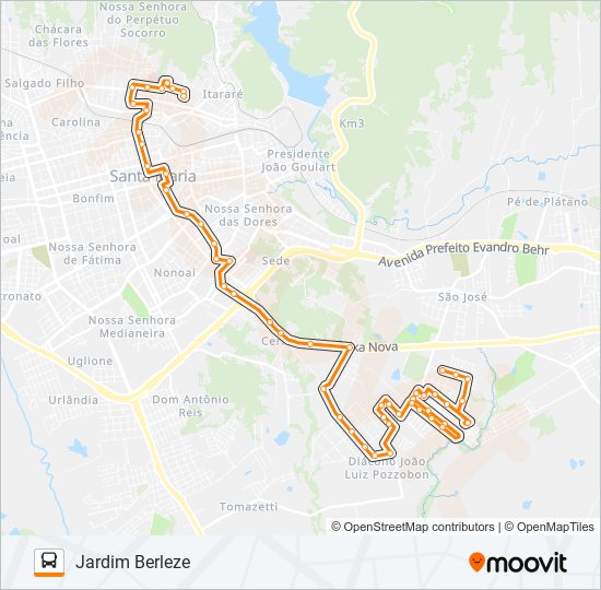 Mapa de 226 JARDIM BERLEZE de autobús