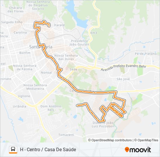 Mapa de 226 JARDIM BERLEZE de autobús