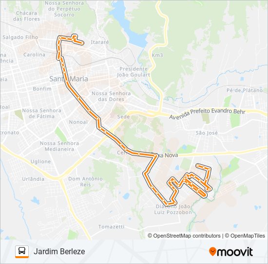 Mapa da linha 226 JARDIM BERLEZE de ônibus