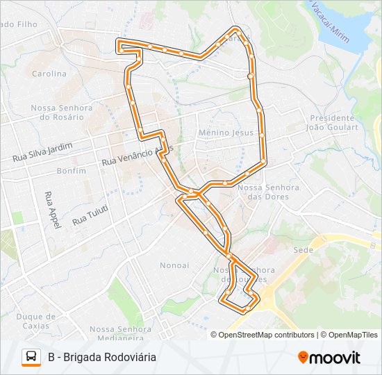Mapa da linha 541 BRIGADA ITARARÉ de ônibus