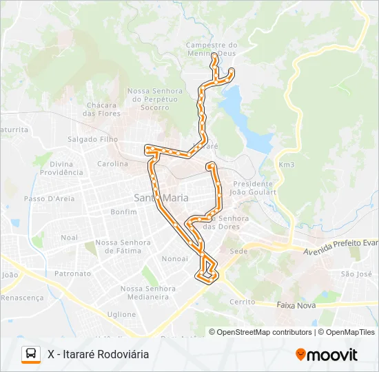 541 BRIGADA ITARARÉ Bus Line Map