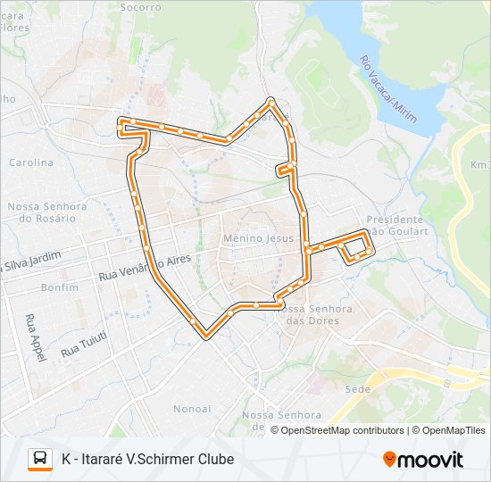 Mapa da linha 541 BRIGADA ITARARÉ de ônibus