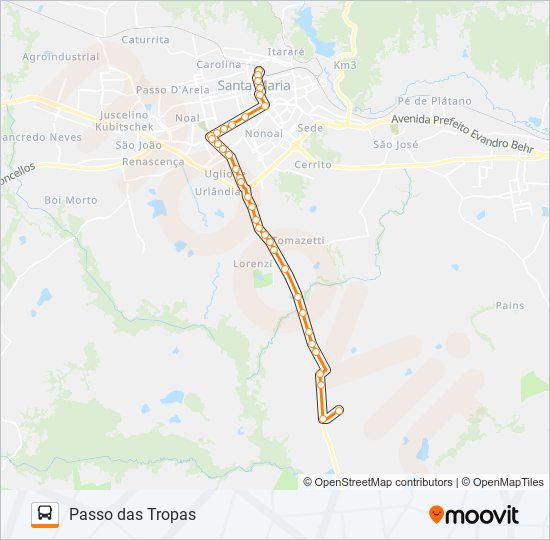 181 PASSO DAS TROPAS bus Line Map