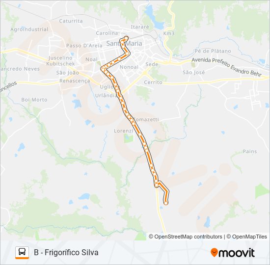 Mapa da linha 181 PASSO DAS TROPAS de ônibus