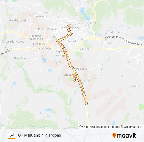181 PASSO DAS TROPAS Bus Line Map