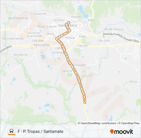 181 PASSO DAS TROPAS Bus Line Map
