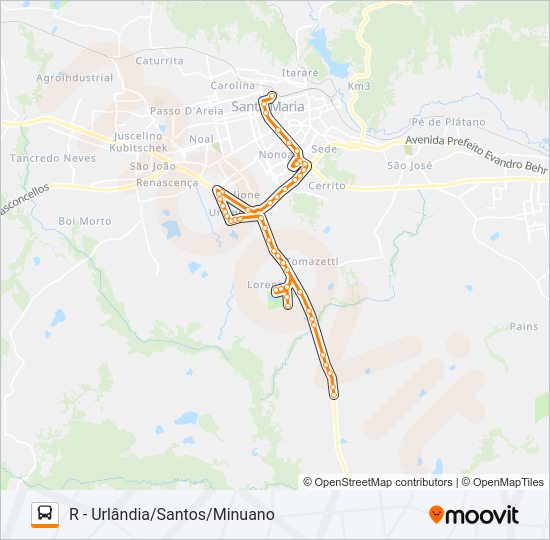 Mapa da linha 181 PASSO DAS TROPAS de ônibus