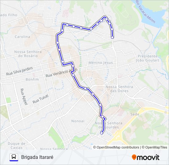 Mapa de S541 BRIGADA ITARARÉ de autobús