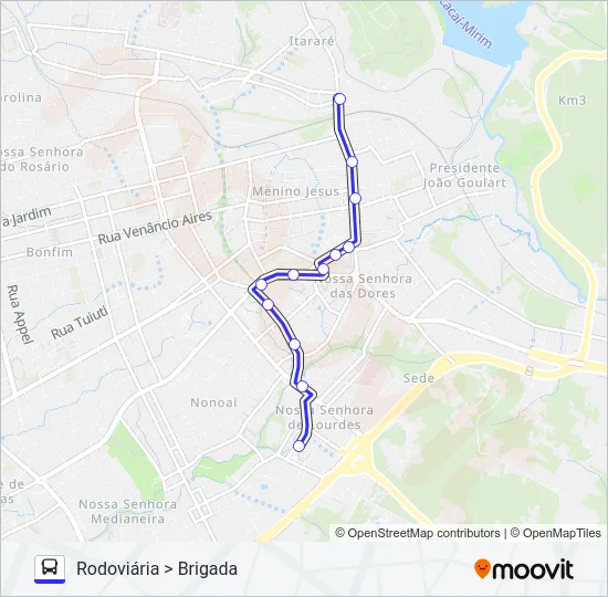 S541 BRIGADA ITARARÉ Bus Line Map