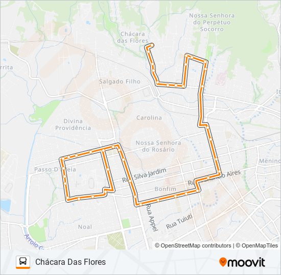 Mapa de 237 CHÁCARA DAS FLORES de autobús