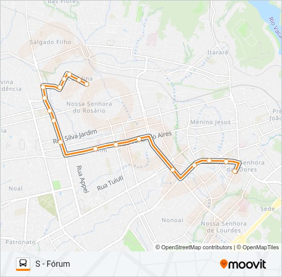 Mapa da linha 241 CAROLINA / SÃO JOSÉ de ônibus