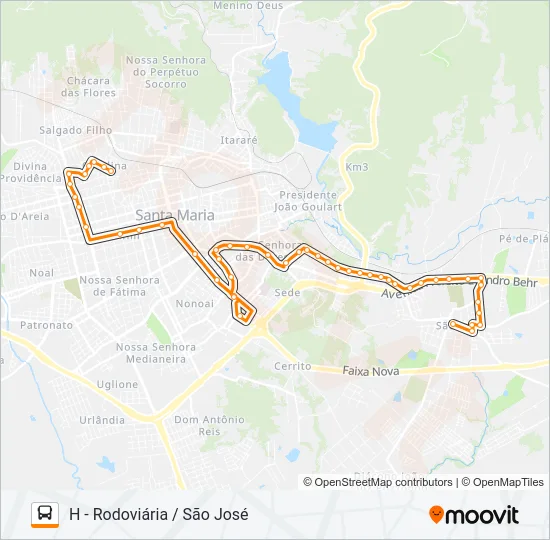 241 CAROLINA / SÃO JOSÉ Bus Line Map