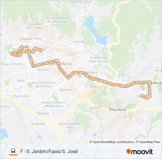 Mapa da linha 241 CAROLINA / SÃO JOSÉ de ônibus