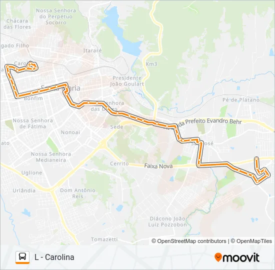 241 CAROLINA / SÃO JOSÉ Bus Line Map