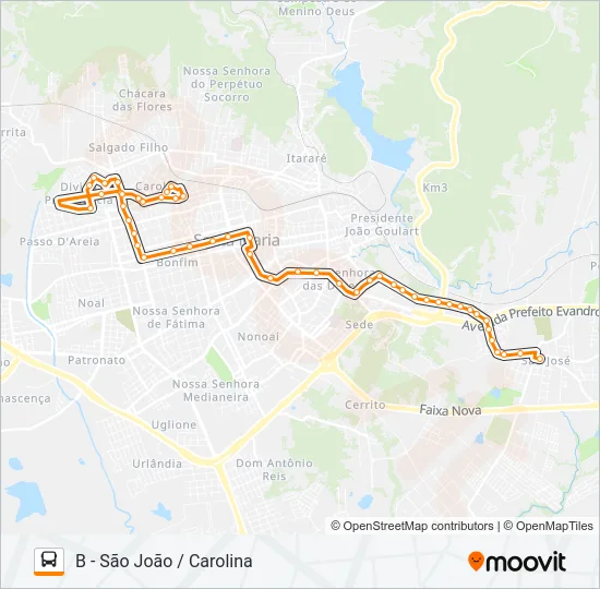 241 CAROLINA / SÃO JOSÉ Bus Line Map