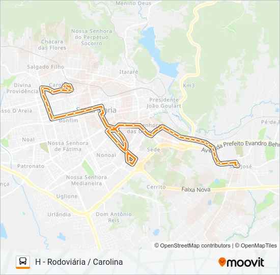 241 CAROLINA / SÃO JOSÉ Bus Line Map