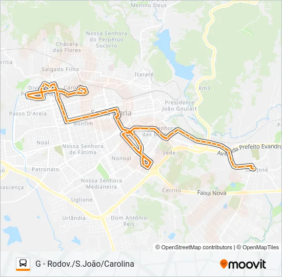 241 CAROLINA / SÃO JOSÉ Bus Line Map
