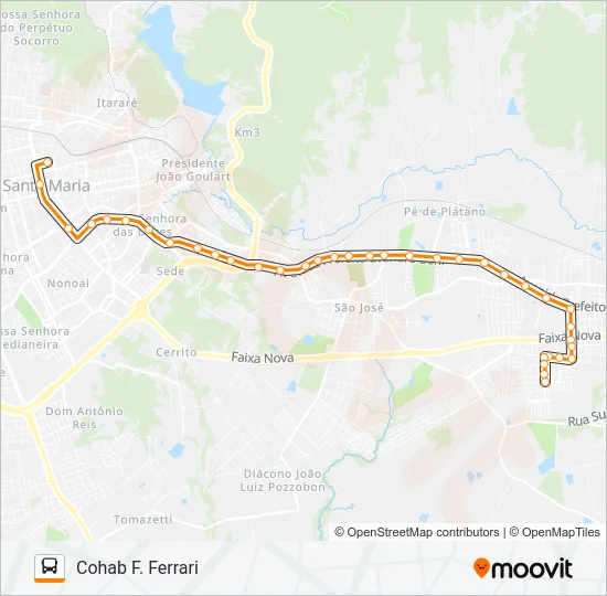 197 COHAB FERNANDO FERRARI Bus Line Map