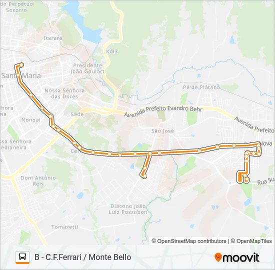197 COHAB FERNANDO FERRARI Bus Line Map