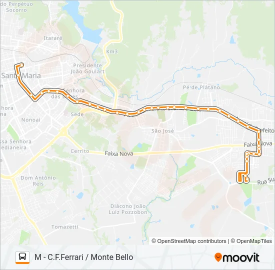 197 COHAB FERNANDO FERRARI Bus Line Map