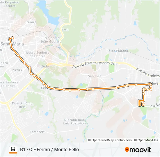 197 COHAB FERNANDO FERRARI Bus Line Map