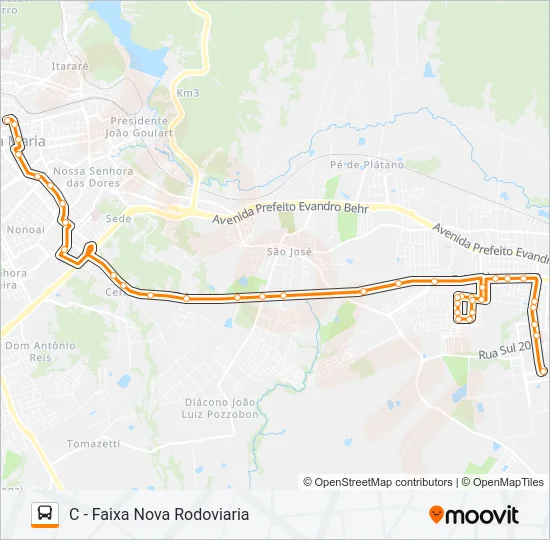 197 COHAB FERNANDO FERRARI Bus Line Map