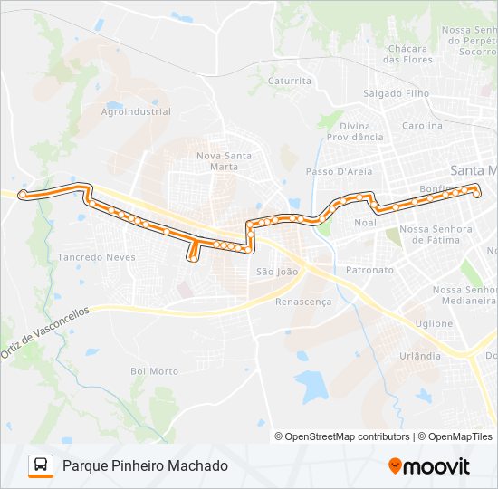 Mapa de 154 PARQUE PINHEIRO MACHADO de autobús