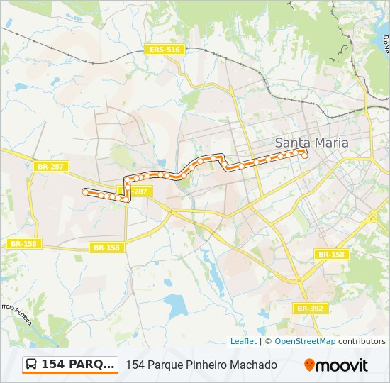 Mapa de 154 PARQUE PINHEIRO MACHADO de autobús