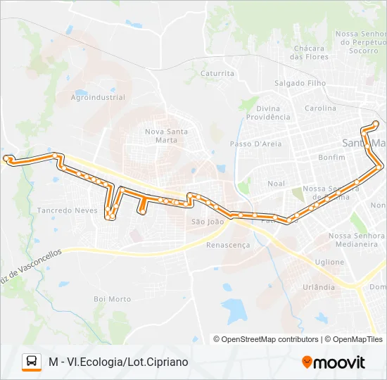 154 PARQUE PINHEIRO MACHADO Bus Line Map