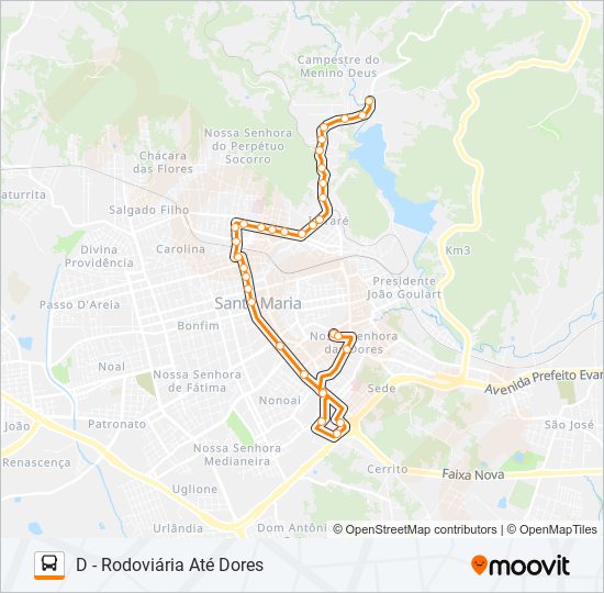 Mapa de 212 CAMPESTRE / VILA SCHIRMER de autobús