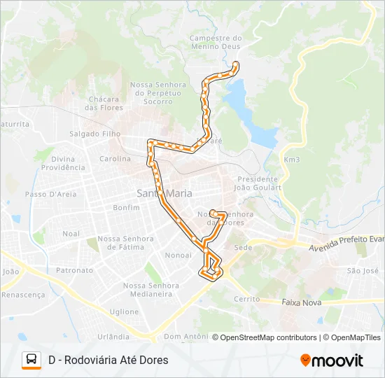 212 CAMPESTRE / VILA SCHIRMER Bus Line Map