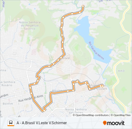 Mapa de 212 CAMPESTRE / VILA SCHIRMER de autobús