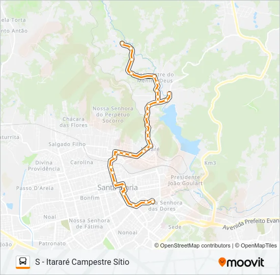 212 CAMPESTRE / VILA SCHIRMER Bus Line Map