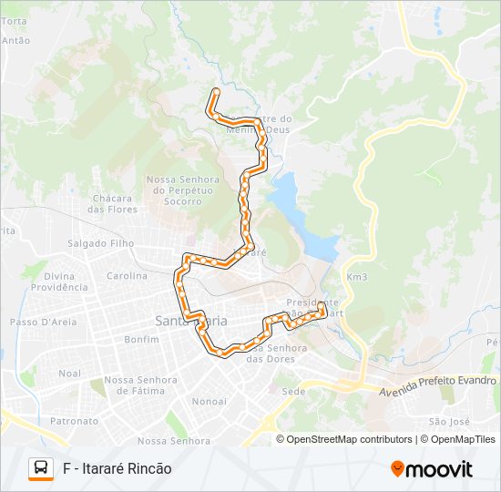 Mapa da linha 223 VILA SCHIRMER / CAMPESTRE de ônibus