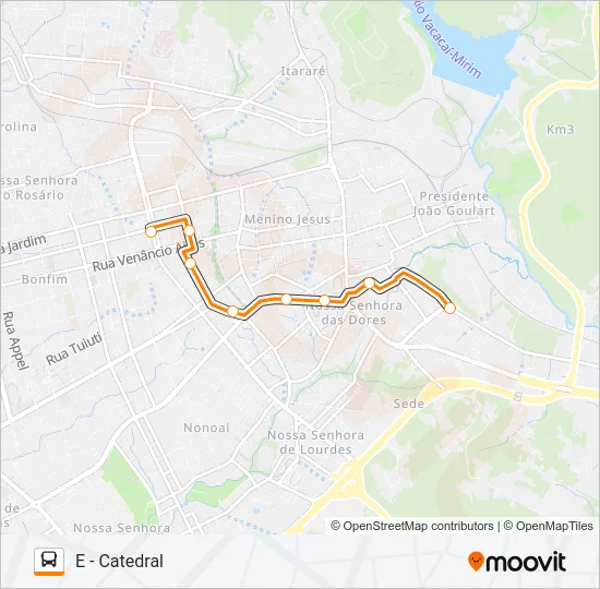 198 SÃO JOÃO / ROSSATO / SÃO JOSÉ Bus Line Map