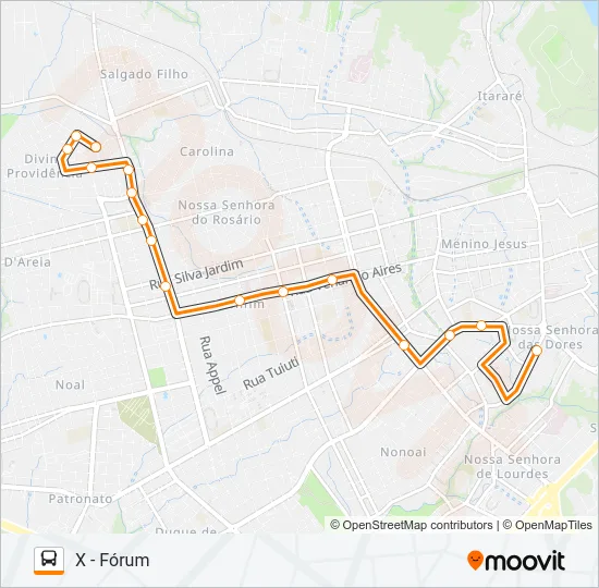 198 SÃO JOÃO / ROSSATO / SÃO JOSÉ Bus Line Map