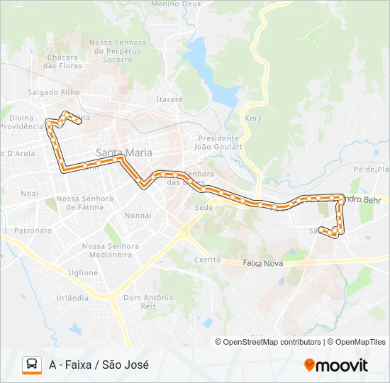 198 SÃO JOÃO / ROSSATO / SÃO JOSÉ Bus Line Map